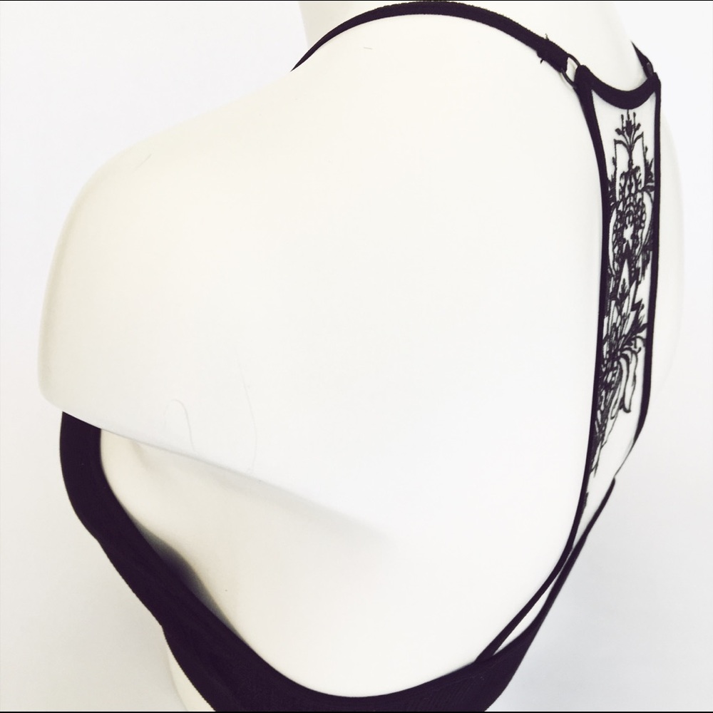 RESTOCKED 🔥 Sheer Mesh Floral Racerback Bralette - Picture 2 of 6